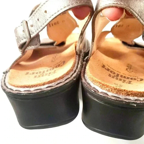Finn comfort Silver Strap Platform Wedge  Open Toe Shoe Sz 8/8.5US (5.5 … - Picture 6 of 11